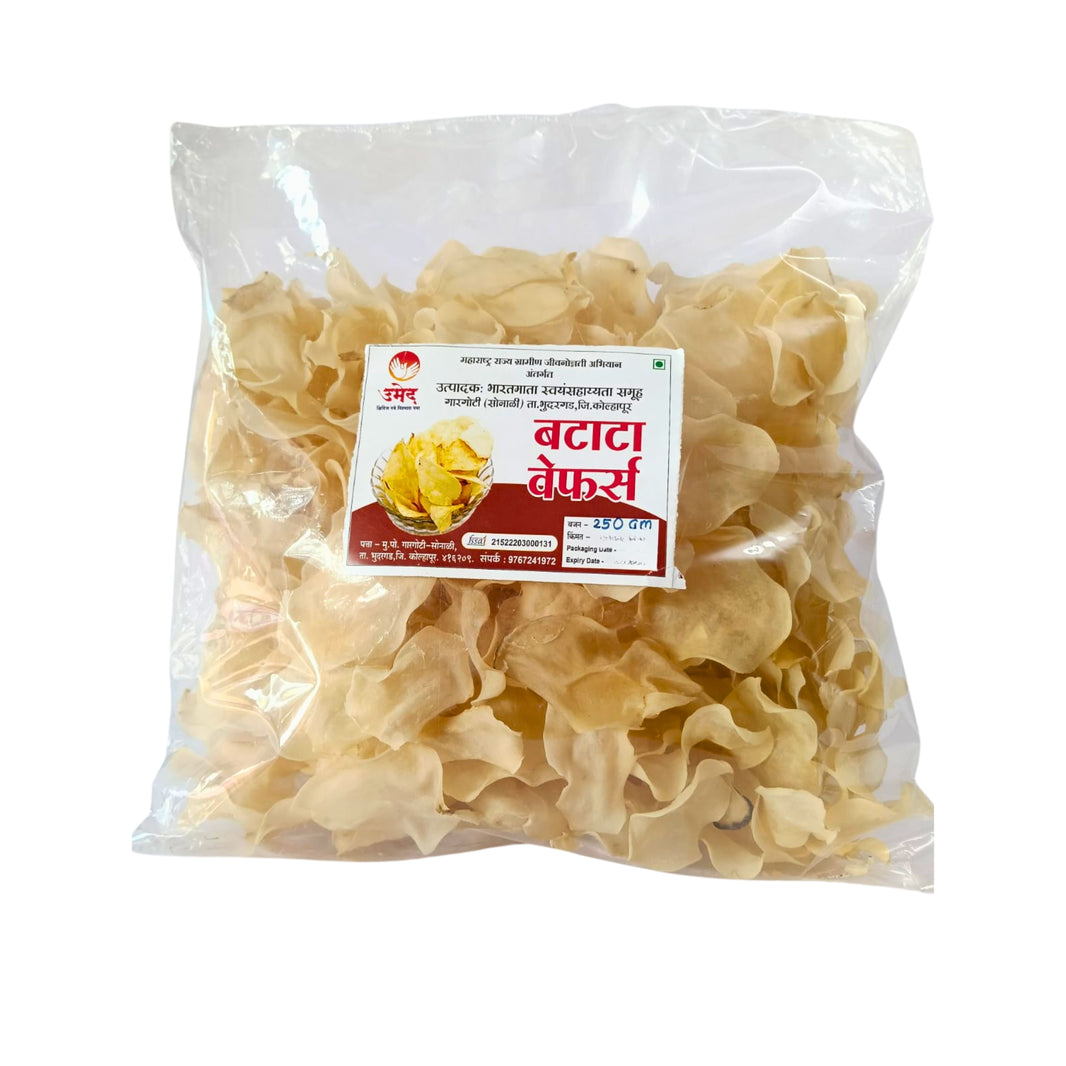 BHARATMATA Potato Wafers, Made By Natural Ingredients, No Artificial Chemical, Pack of 250 gms