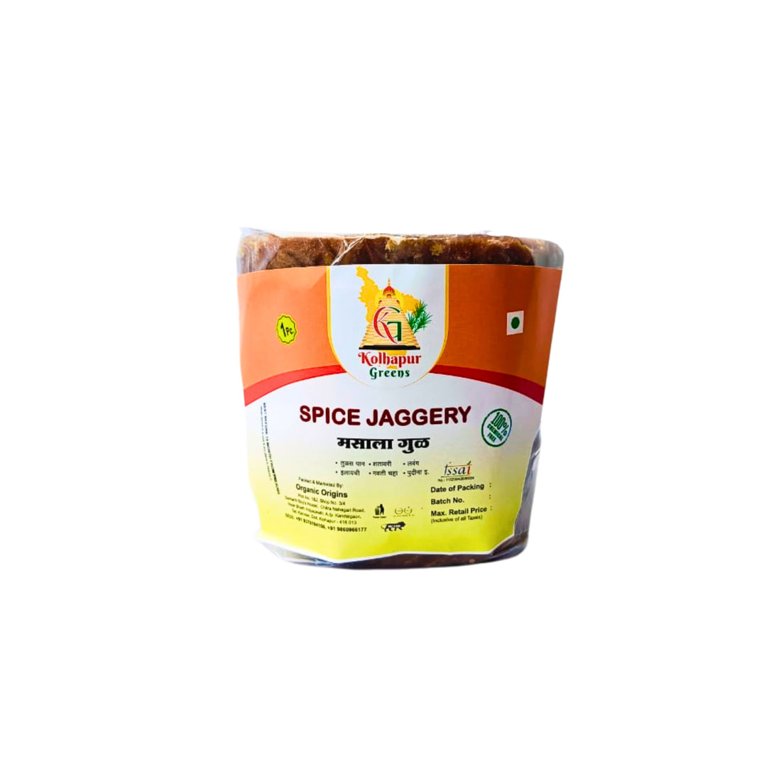 KOLHAPUR GREENS Pure Deshi Gul Jaggery, Sakhi SHG, Natural, Chemical Free, 1000gm