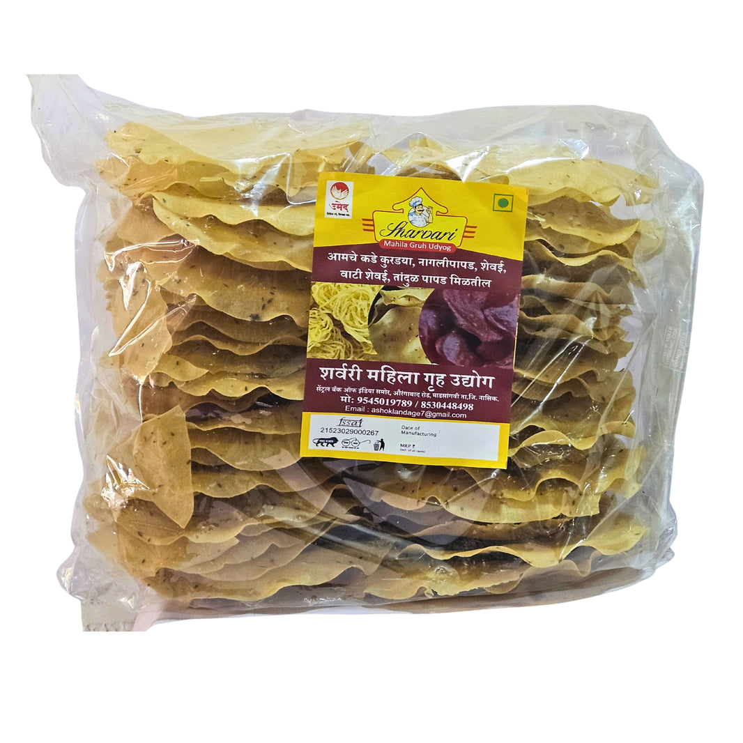 SHARVARI, Rice Papad, Handmade, Abhinandan SHG, High-Quality Ingredients, Crispy, Flavor, Pack of 1000 gms