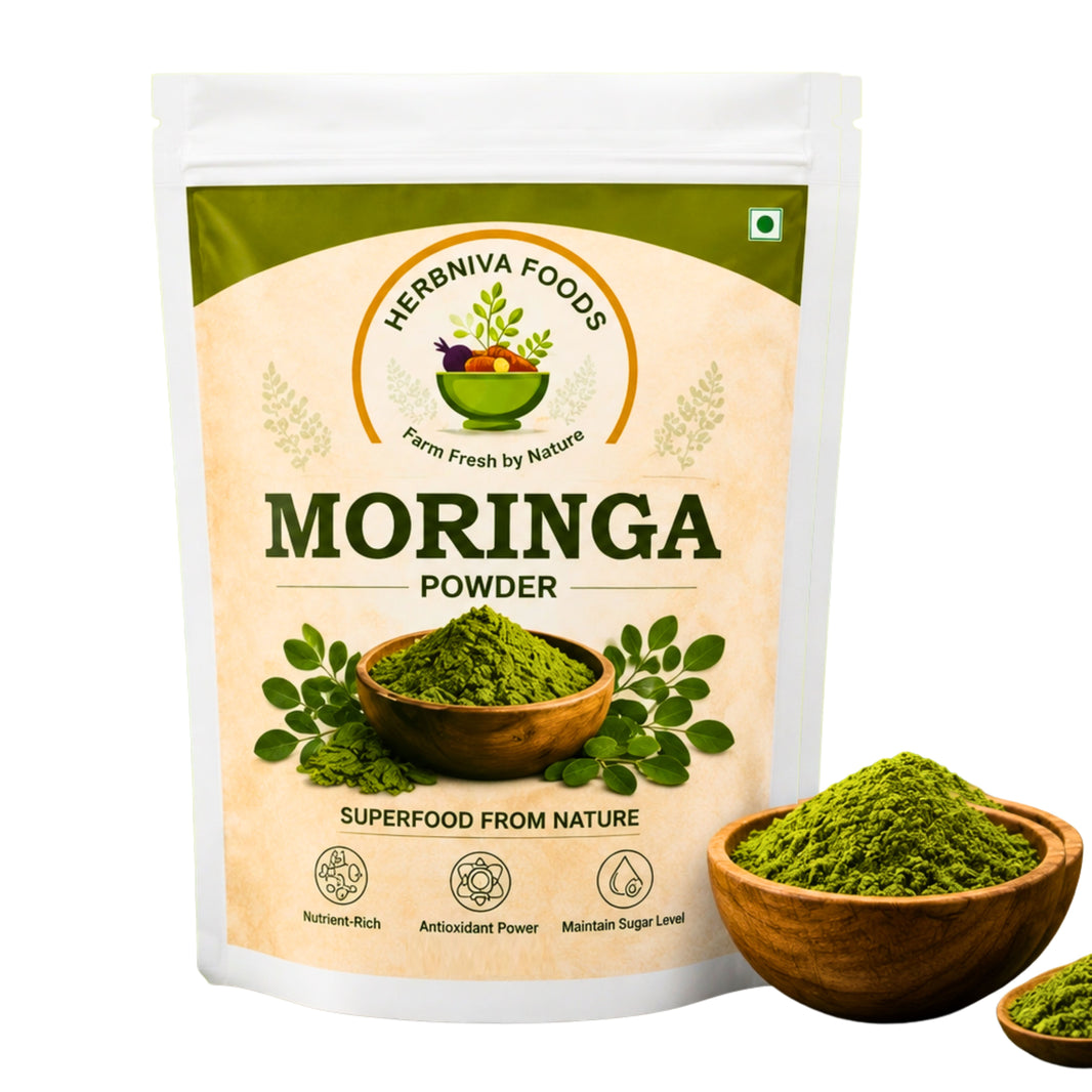 HERBNIVA FOODS Moringa Powder Pack Of 200g Natural Superfood Rich In Nutrients Antioxidants Immunity Support Chemical Free Daily Wellness Supplement