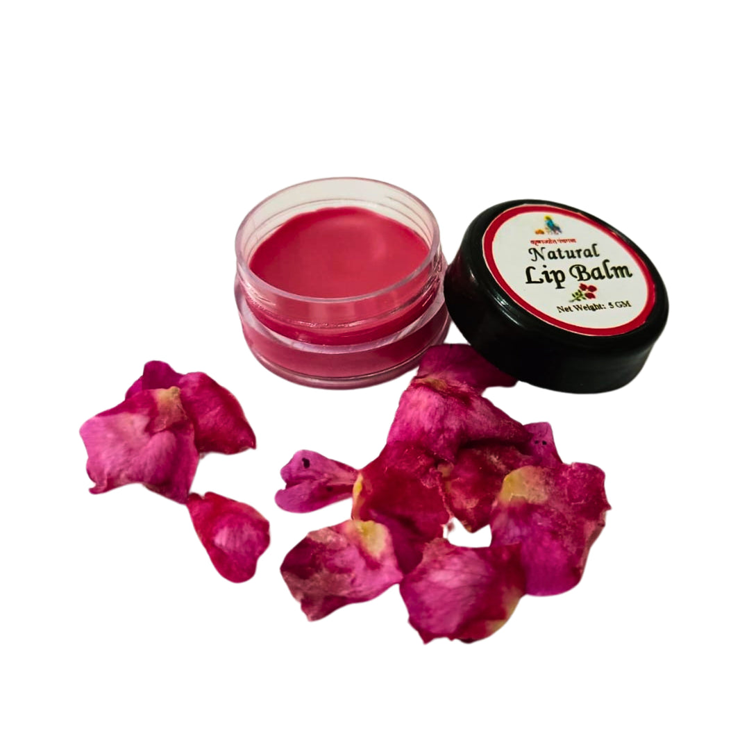 KRUSHNAJYOT Leap Balm Rose Flavour, Body Lotion, Made By Natural Ingredients, No Artificial Chemical, Paraben Free, Sulphate Free, Pack of 5 gm