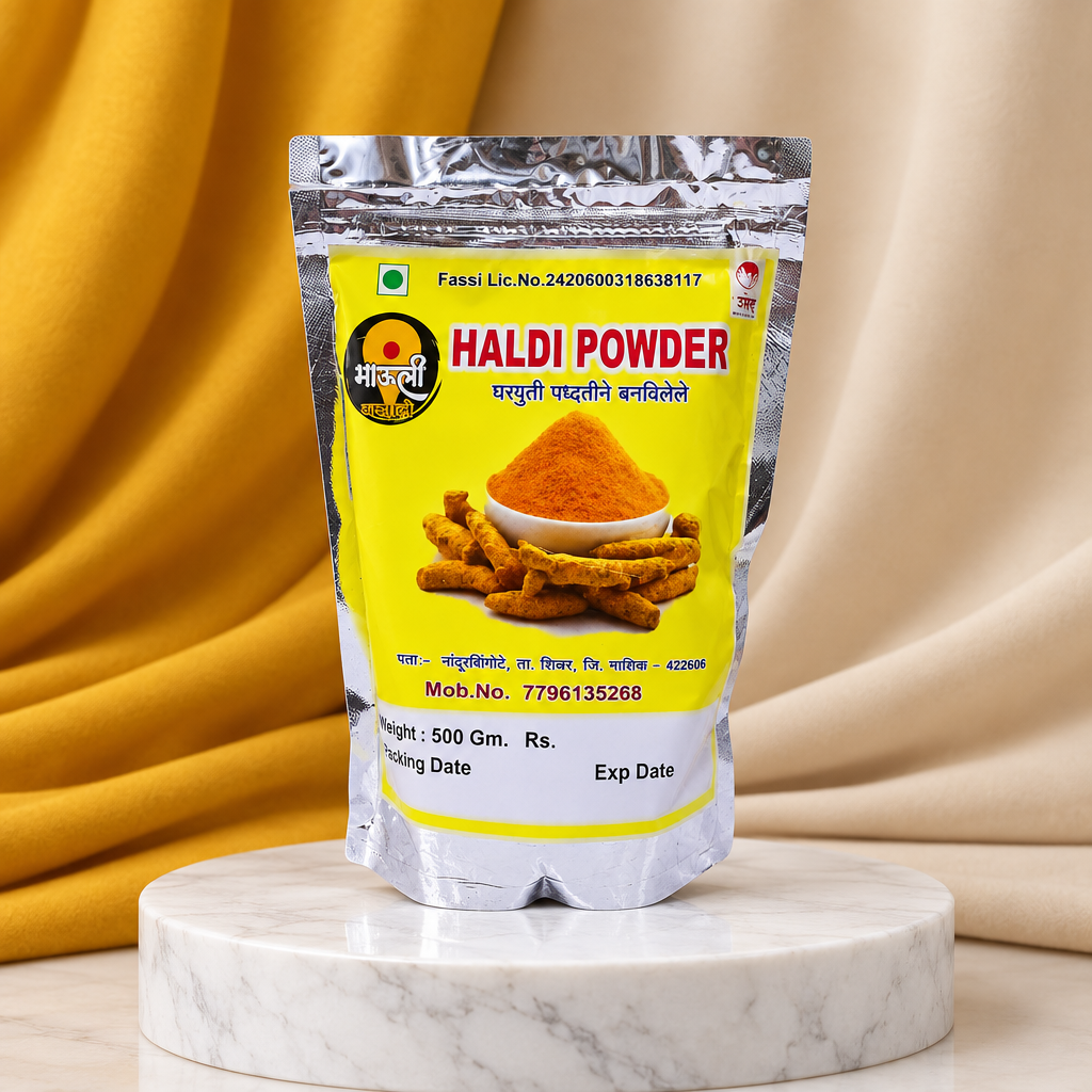 MAULI, Turmeric Powder, Renukamata SHG, No Added Colours & No Preservatives, Pack Of 500 gm