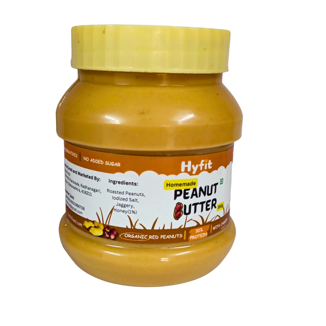 HYFIT Peanut Butter, Durgamata SHG, Natural, Chemical Free, Pack of 350 gm