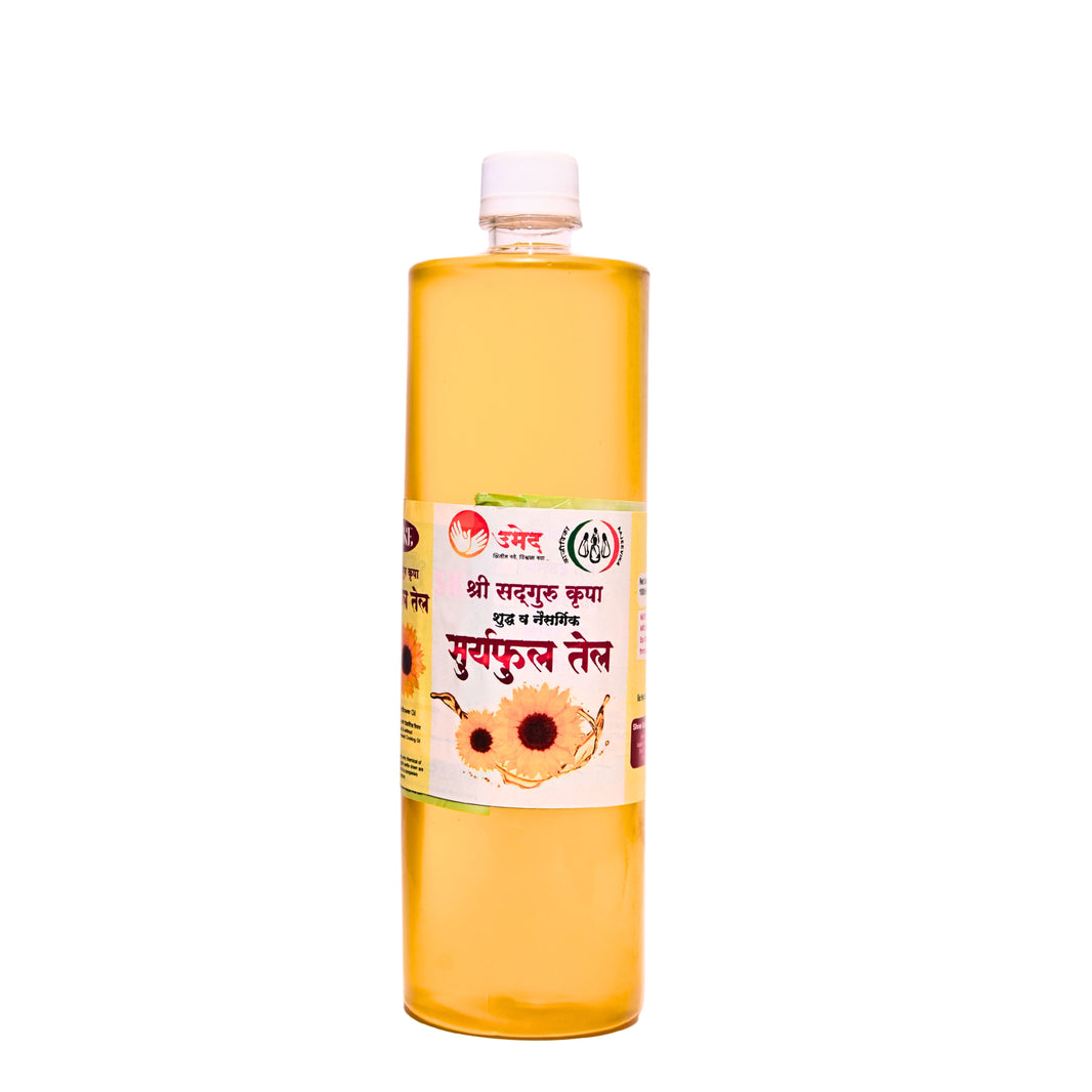 SHRI SADGURU KRUPA Safflower Oil, wooden Pressed Oil, Sadguru SHG, Natural, Chemical Free, 1000 gm