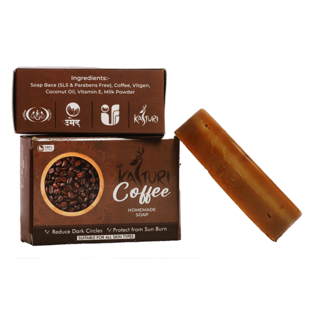KASTURI Soap, Coffee Made By Natural Ingredients, No Artificial Chemical, Homemade Soap, Paraben Free, Sulphate Free, Pack of 100 gms