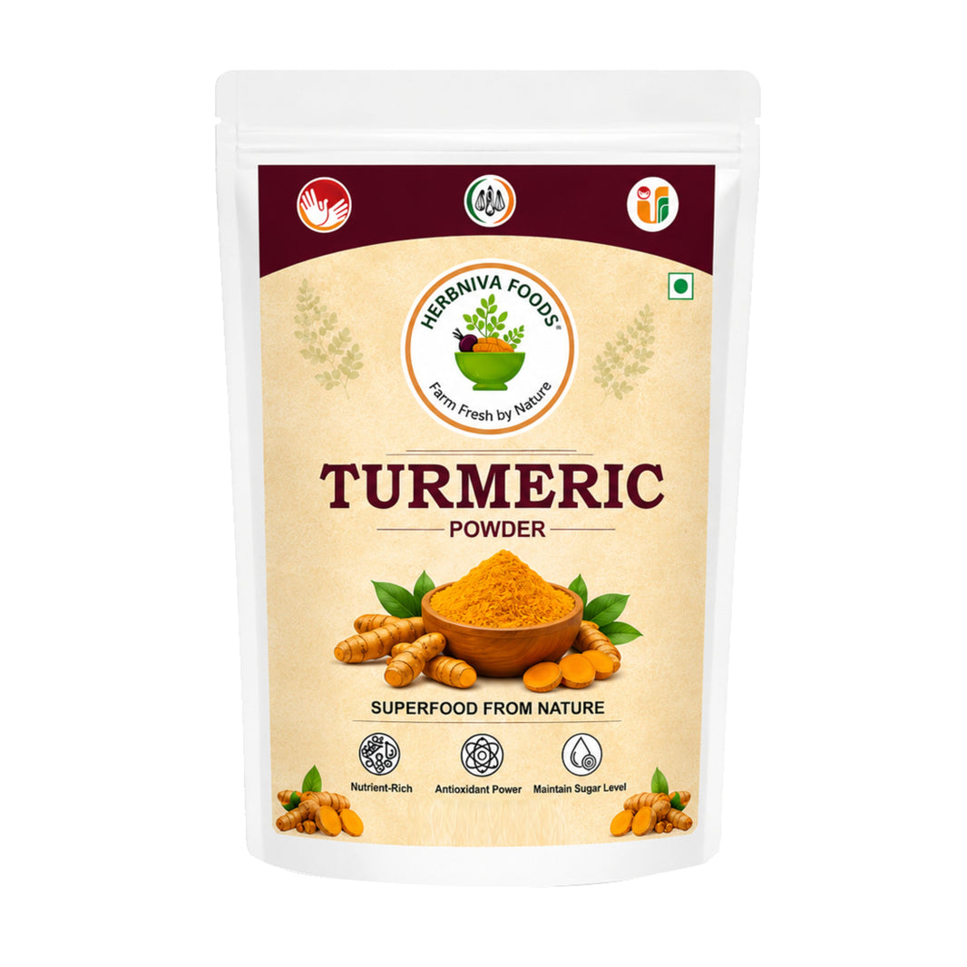 HERBNIVA FOODS Turmeric Powder Pack Of 200g Natural Curcumin Rich Spice Pure Golden Colour Fresh Aroma Daily Cooking Chemical Free