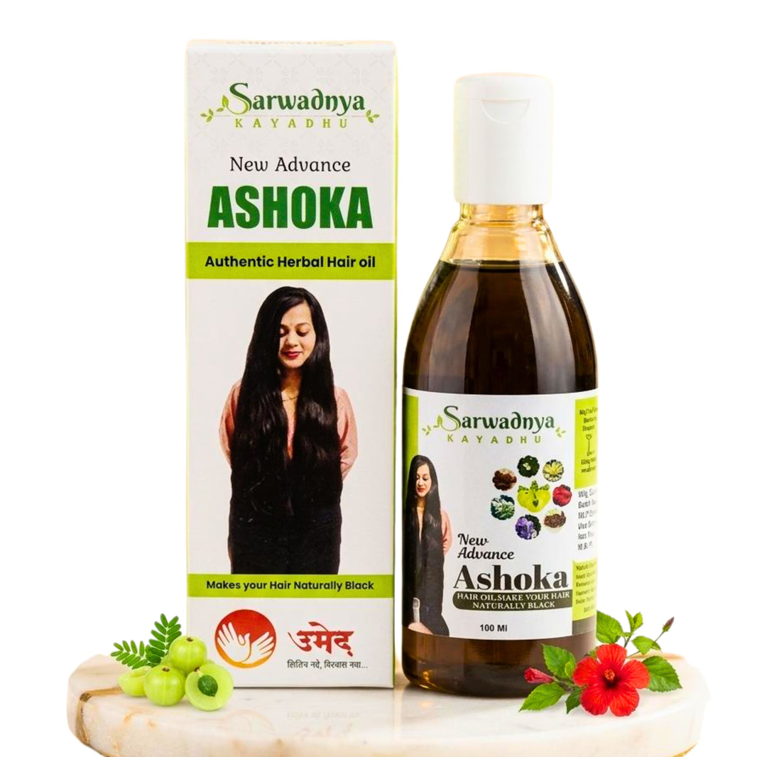 SARVADNYA Ashoka Herbal Hair Oil Natural Ingredients Traditional Ayurvedic Care No Artificial Content Strengthening Nourishing Scalp Care Pack of 100 ml