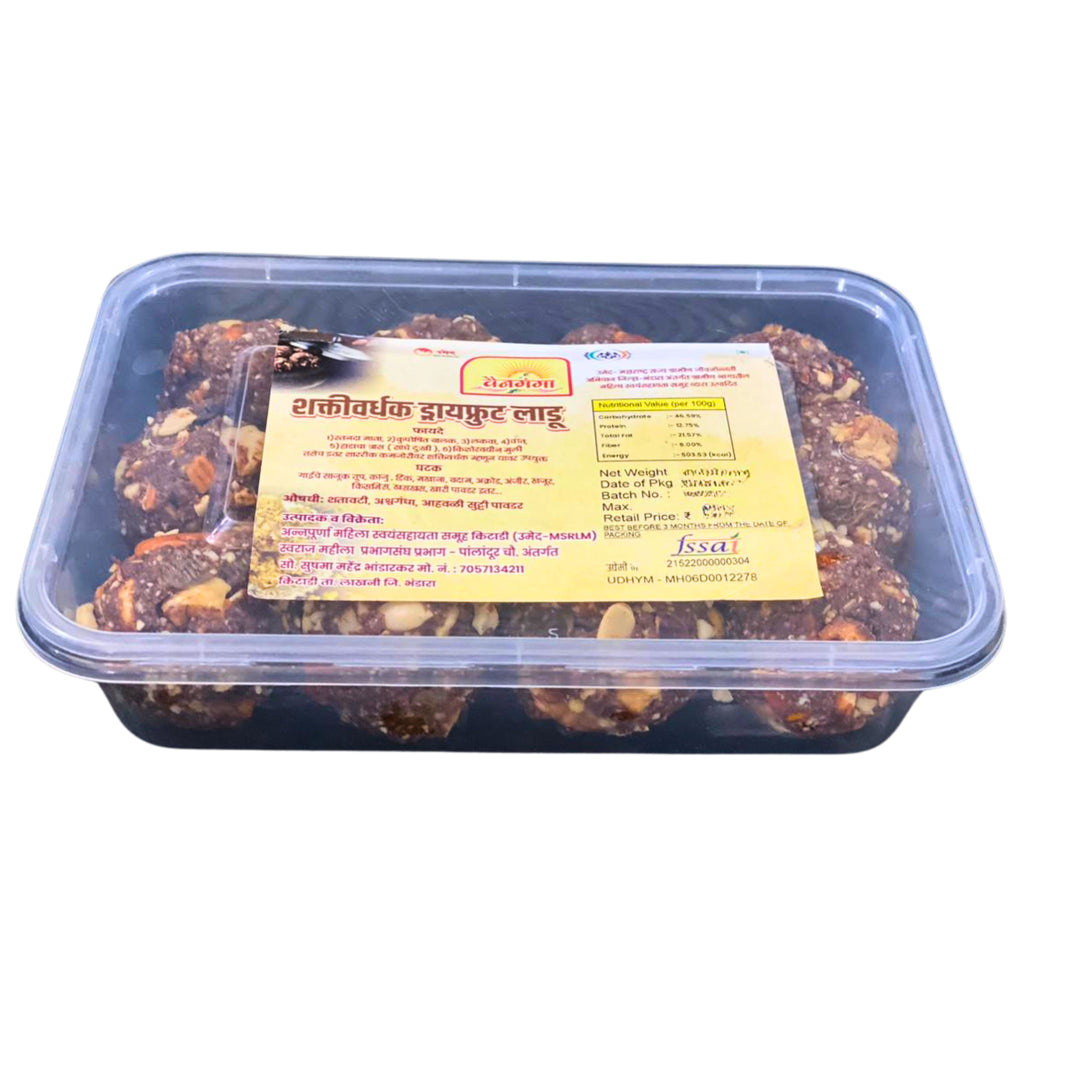 VAINGANGA Annapurna SHG Dryfruit Ladu Bhandara, Dryfruit, Organic, No Artificial colour, Pack of 250 gm