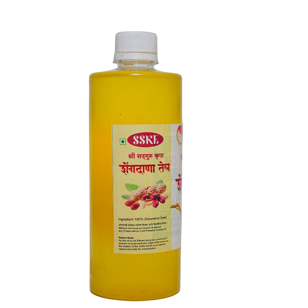 SHRI SADGURU KRUPA Groundnut Oil, wooden Pressed Oil, Sadguru SHG, Natural, Chemical Free, 1000 gm