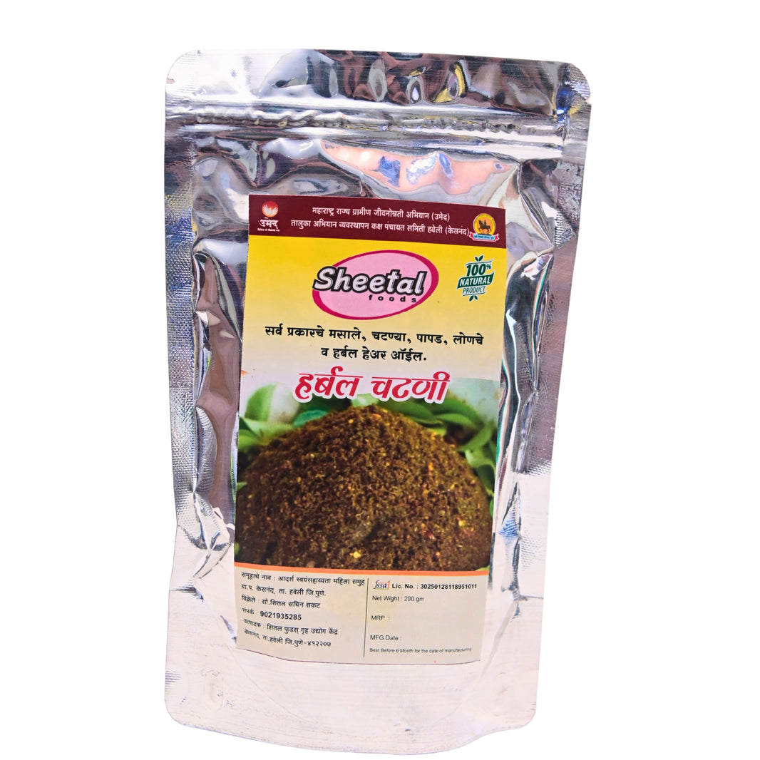 SHEETAL FOODS, Herbal Chutney, Adarsha SHG, Pack of 200 Gm