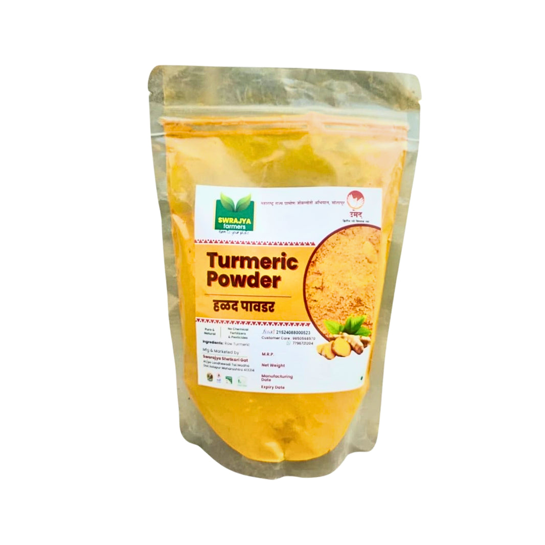 SWARAJYA Farmers Handmade Turmeric Powder Pack of 250 gm Sweet Chemical Free Pure Natural No Artificial Colour No Added Flavour Traditional