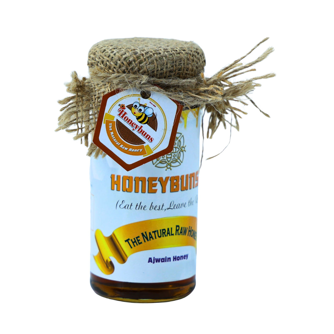 HONEYBUNS Ajwain Honey Natural Raw Medicinal Honey No Artificial Essence 300 gm