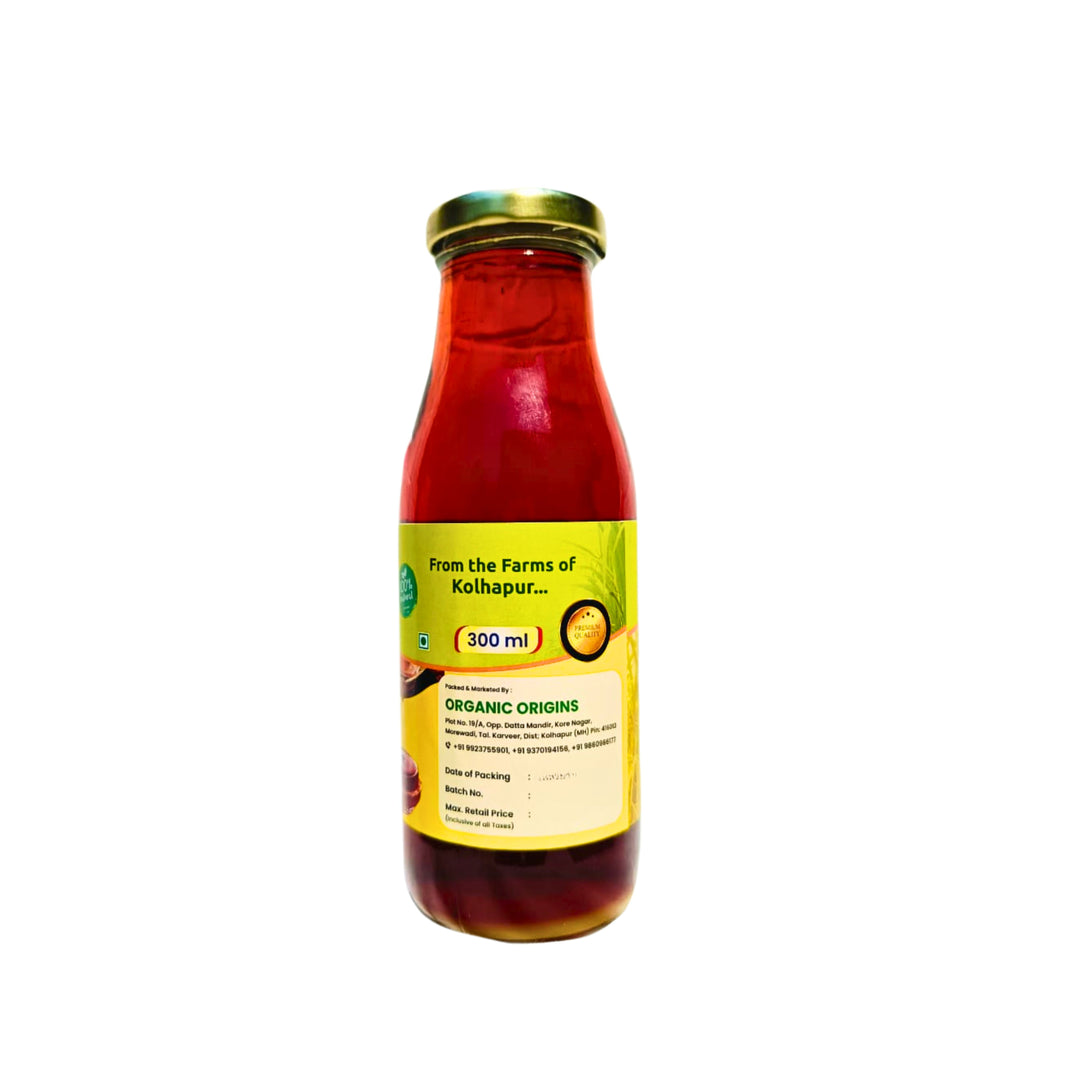 KOLHAPUR GREENS Pure Deshi Gul Kakavi (Pure Liquid Jaggery), Sakhi SHG, Natural, Chemical Free, 300ml Bottle