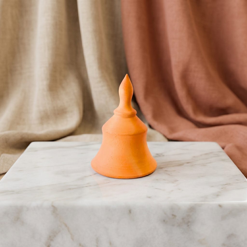 SADGURU Eco Friendly Ghanti Handcrafted Terracotta Clay Bell Made from Natural Soil Traditional Pottery Craft Pack of 1