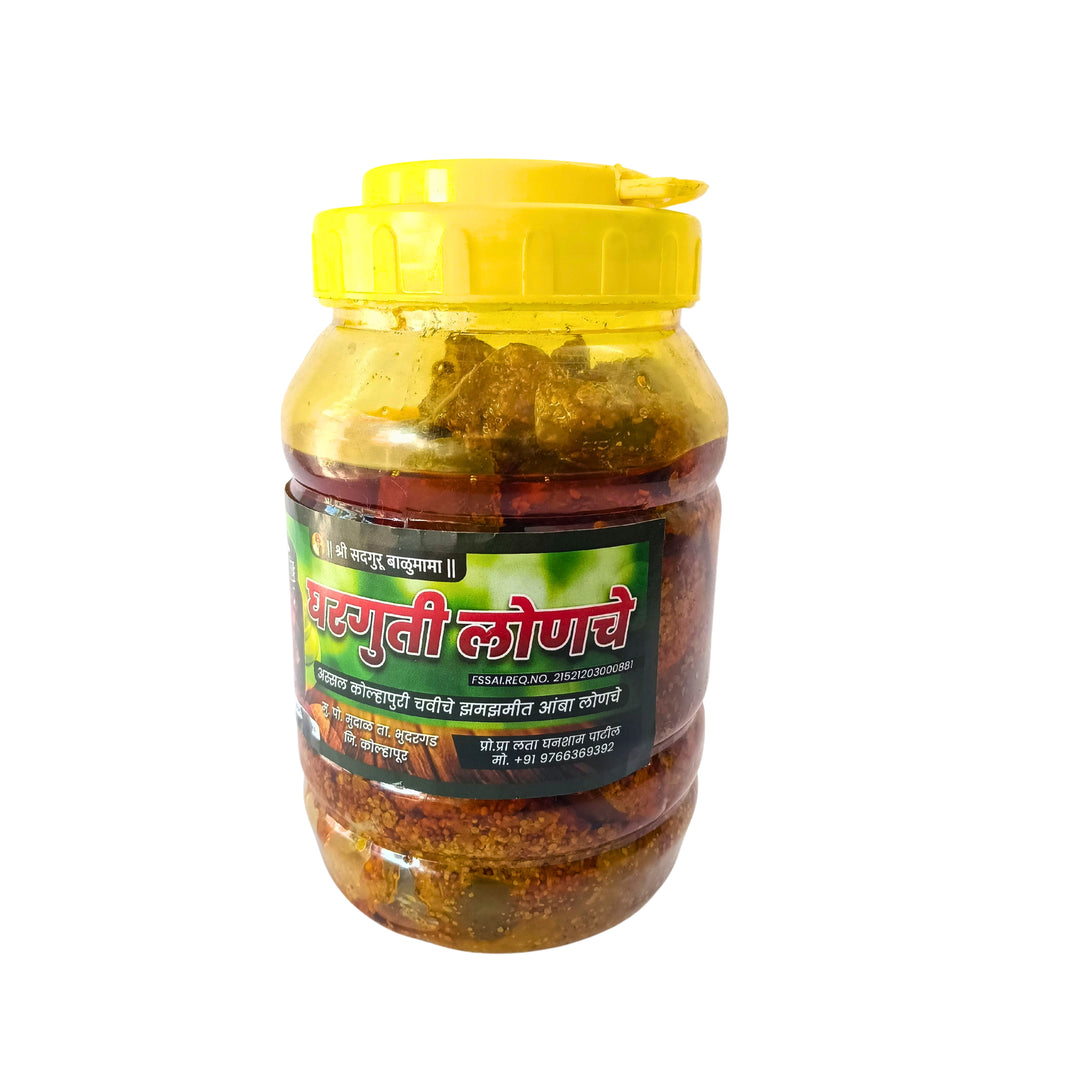 GHARGUTI Mango Pickle, Natural Ingredients, No Artificial Colour, Shree Sadguru Balumama SHG, Pack of 1000 gm