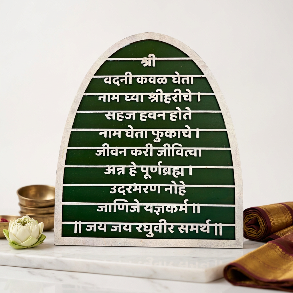 HANDCRAFTED BLISS Vadani Kaval Gheta Wall Frame 12x10 Inch Traditional Marathi Prayer Decor Cultural Home Decorative Piece Handcrafted By SHG Pack Of 1 Piece