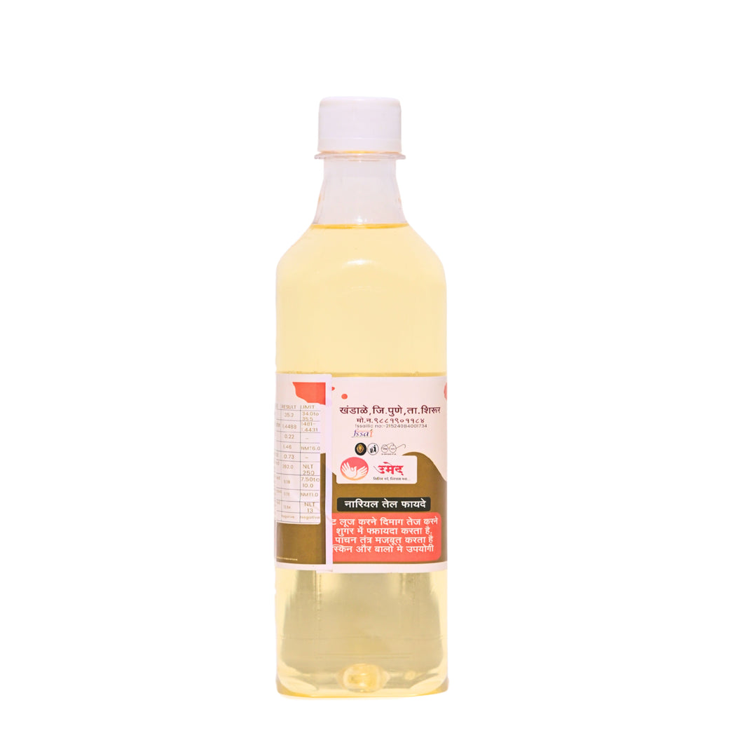 DURGA Cold Oil Coconut Oil, wooden Pressed Oil, Durgadevi SHG, Natural, Chemical Free, 500 ml