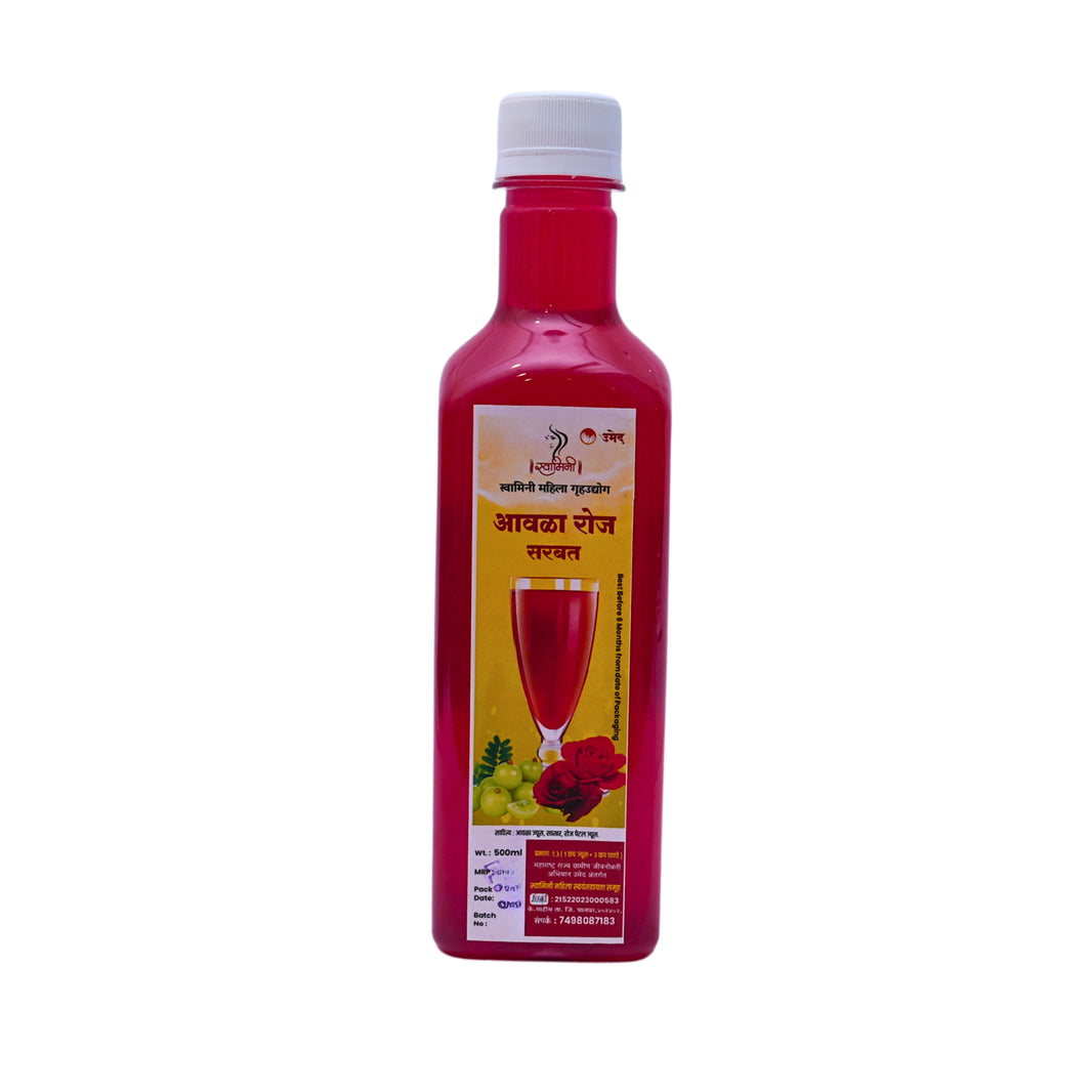 SWAMINI, Amala Rose Sharbat, Natural Ingredients, No Artificial Essence, Pack of 500 ml