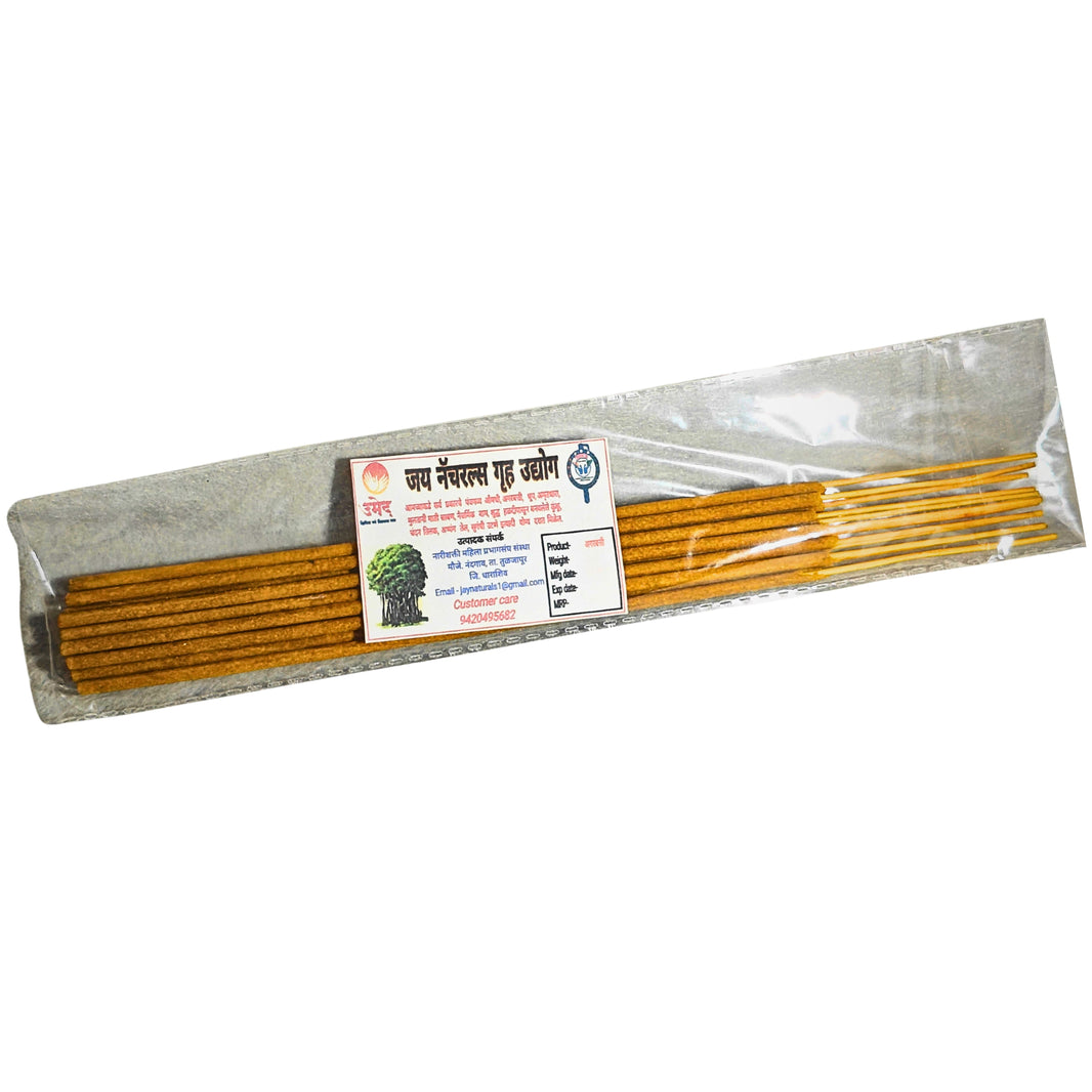 JAY NATURALS – Chandan Agarbatti Premium Fragrance Sticks Long-Lasting Aroma & Smooth Burn Handcrafted with Pure Sandalwood Essence – Pack of 12 Sticks