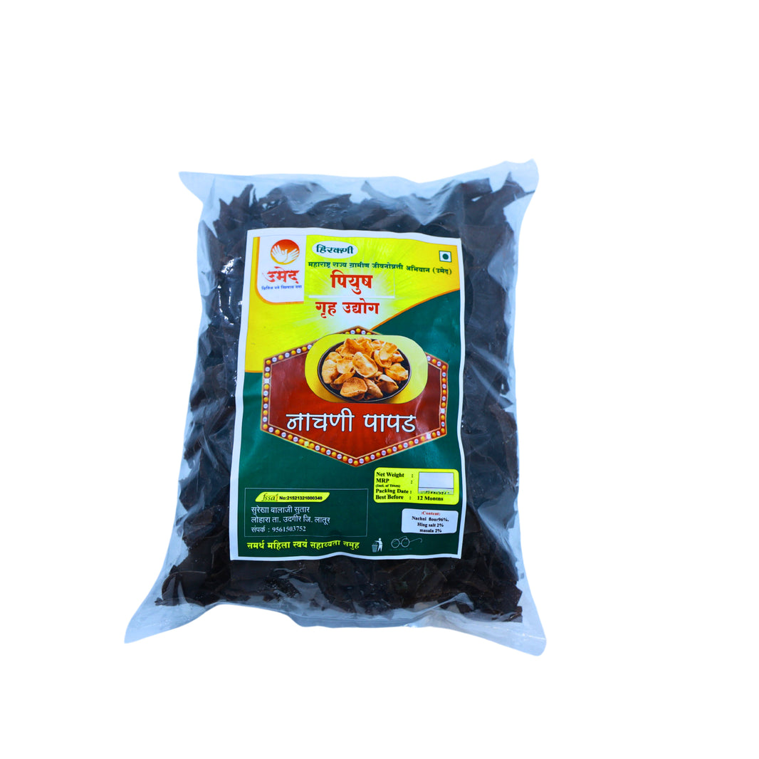 PIYUSH GRUH UDYOG, Nachani Papad, Handmade, Samarth SHG, High-Quality Ingredients, Crispy, Flavor, Pack of 1000 gms