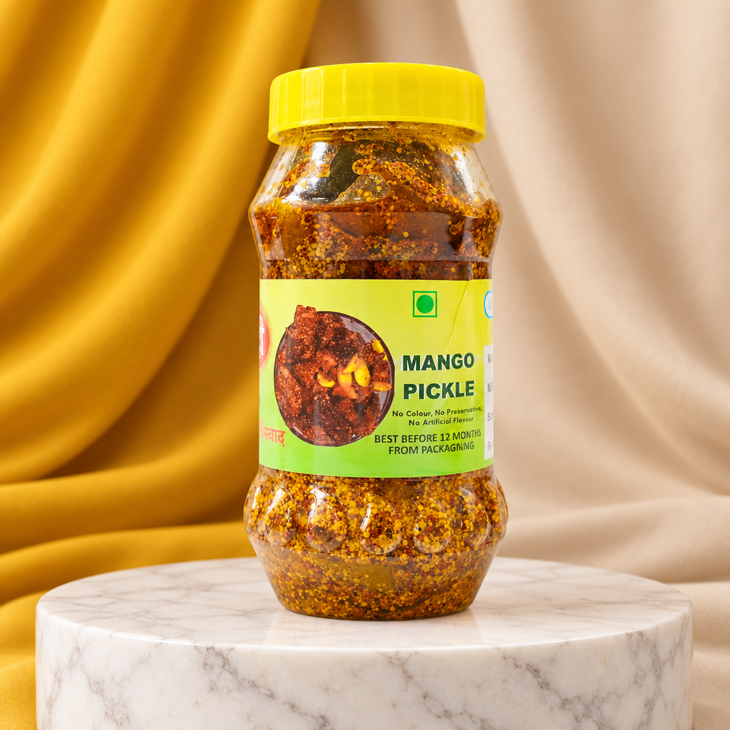 SAMRUDDHI Mango Pickle, Natural Ingredients, No Artificial Essence, Pack of 500 gms