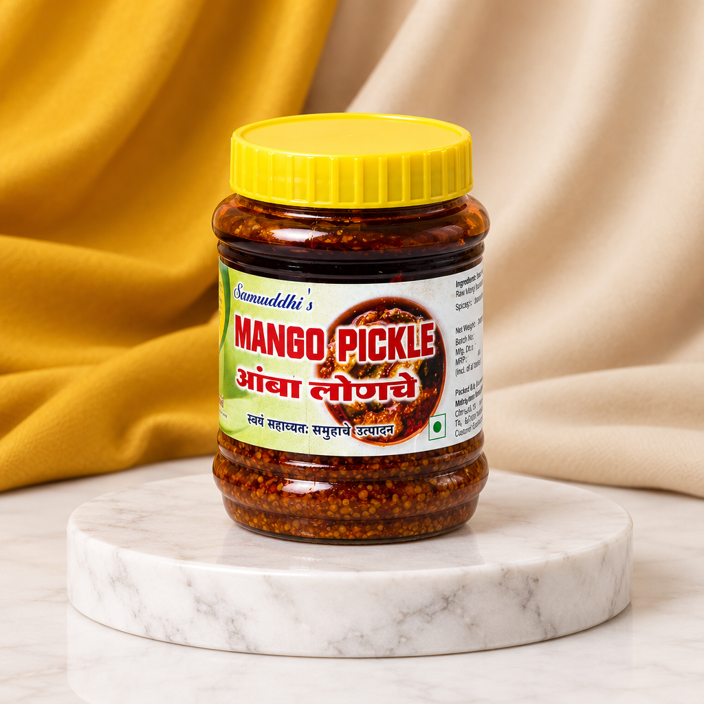 SAMRUDHI'S Mango Pickle, Annapurna SHG, Natural Ingredients, No Artificial Colour, Pack of 350 gm