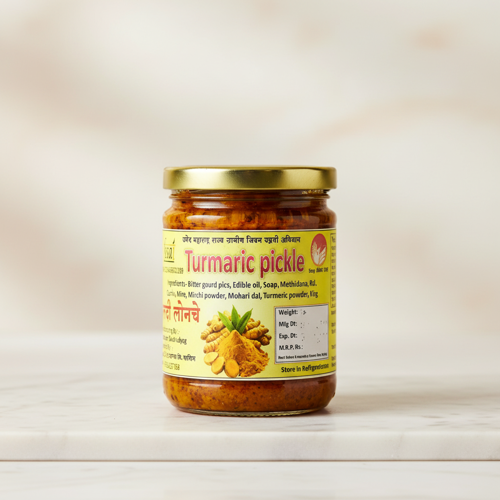 EKTA – Turmeric Pickles - Premium Quality, Handmade with Care, Authentic, Durable - Pack of 200 gm