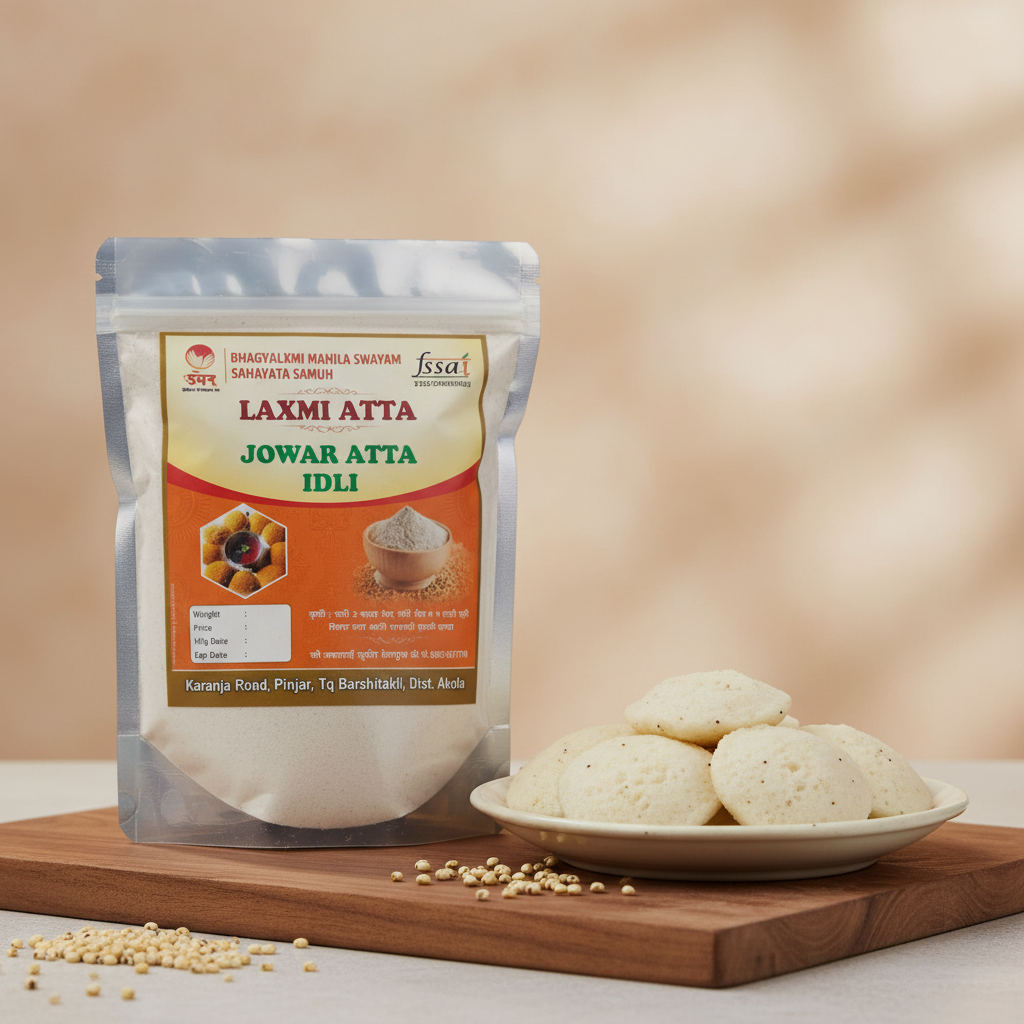 LAXMI, Jowar Idli Premix,Bhagyalaxmi SHG, Natural Ingredients, No Artificial Chemical, Pack of 1000 gm