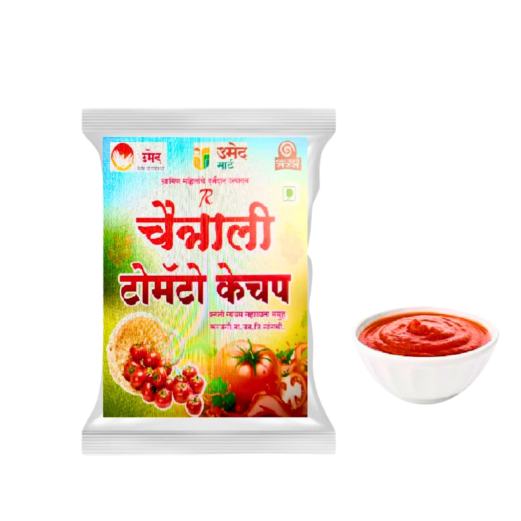 PRAGATI MAHILA SHG, CHAITRALI TOMATO ketchup Tomato Ketchup Handmade with Care, Authentic Taste, Preservative-Free Pack of 200gm