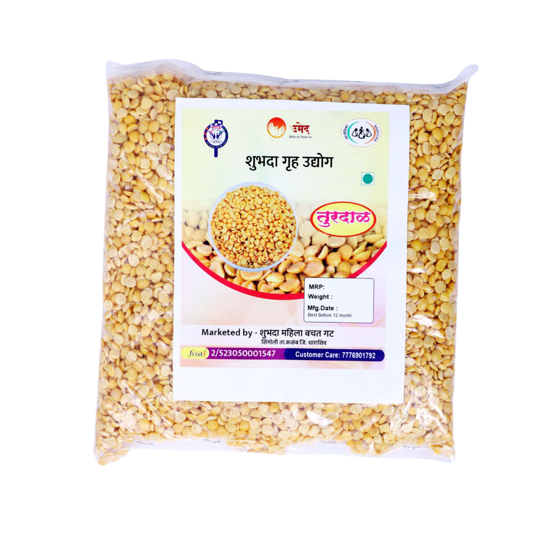 SHUBHDA Toor Dal Pigeon Pea Pack of 500 gm Natural Protein Rich Indian Pulse Easy Cooking Nutty Flavor Traditional Kitchen Staple