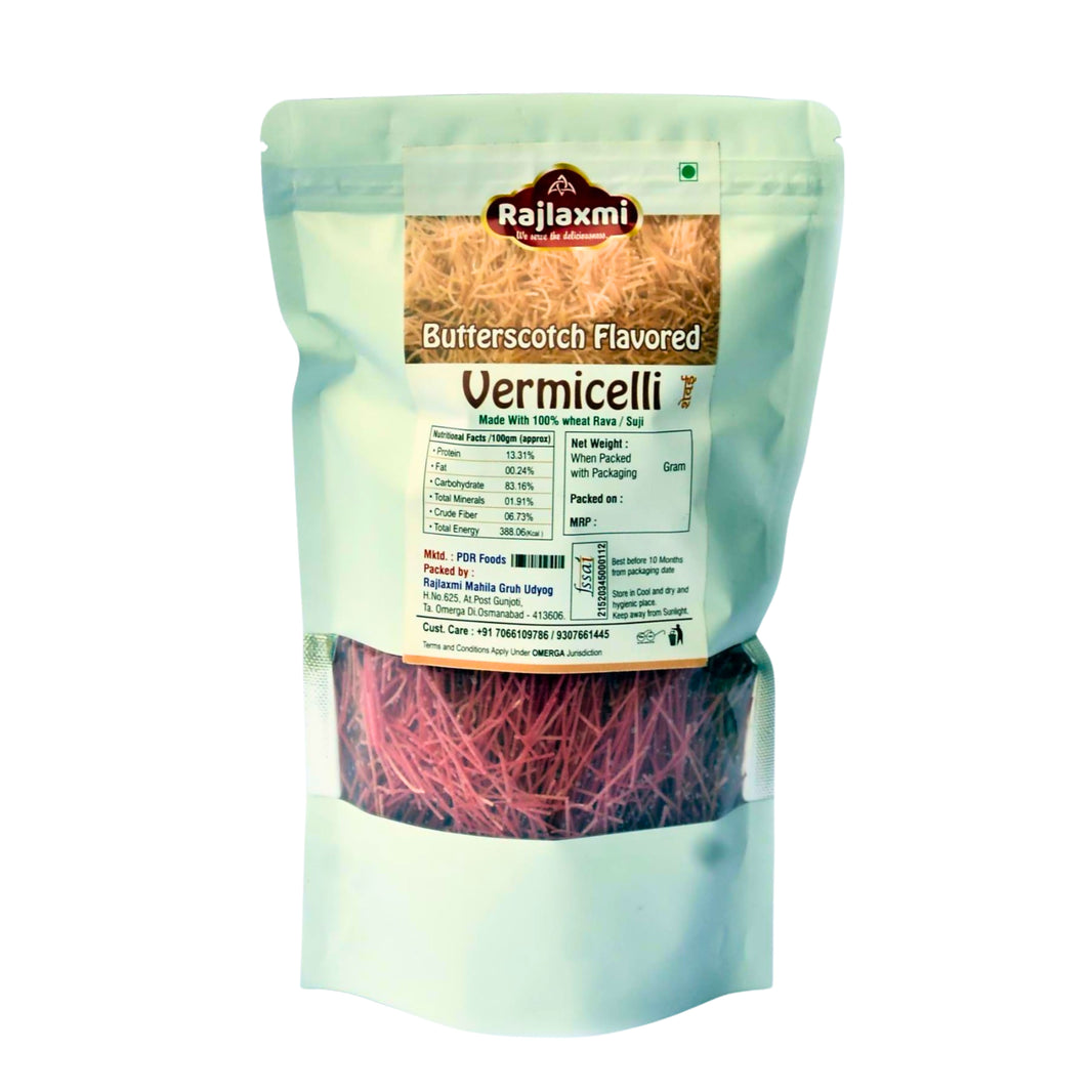 RAJLAXMI Butterscotch Vermicelli 400 gm(200g X 2) Flavoured Sevaiya Traditional Dessert Ingredient Light Quick Cooking Kitchen Food