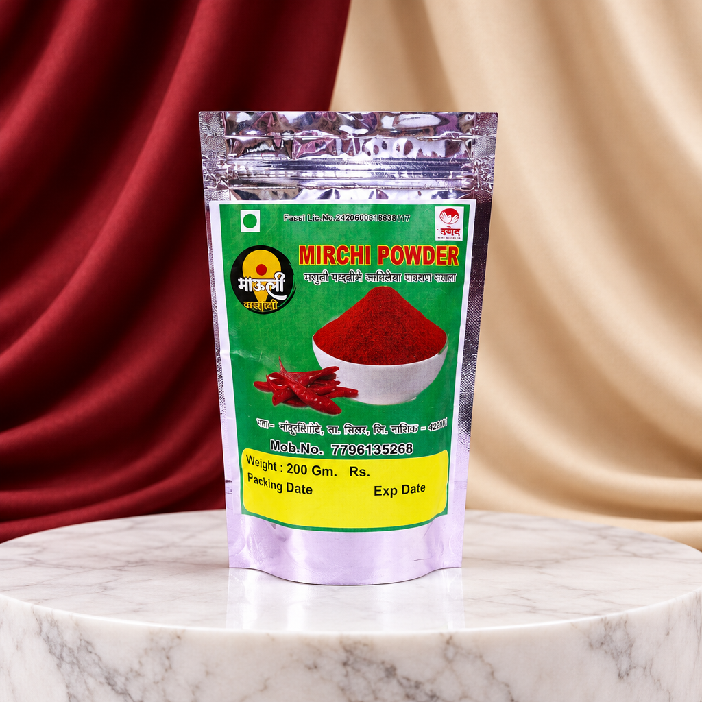MAULI, Chilli Powder, Renukamata SHG, No Added Colours & No Preservatives, Pack Of 200 gm