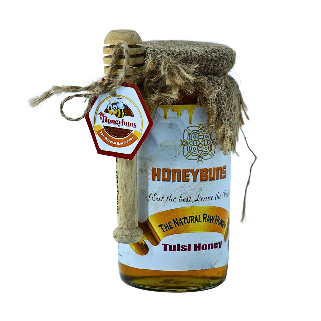 HONEYBUNS Tulsi Honey Natural Raw Herbal Honey No Artificial Essence 500 gm