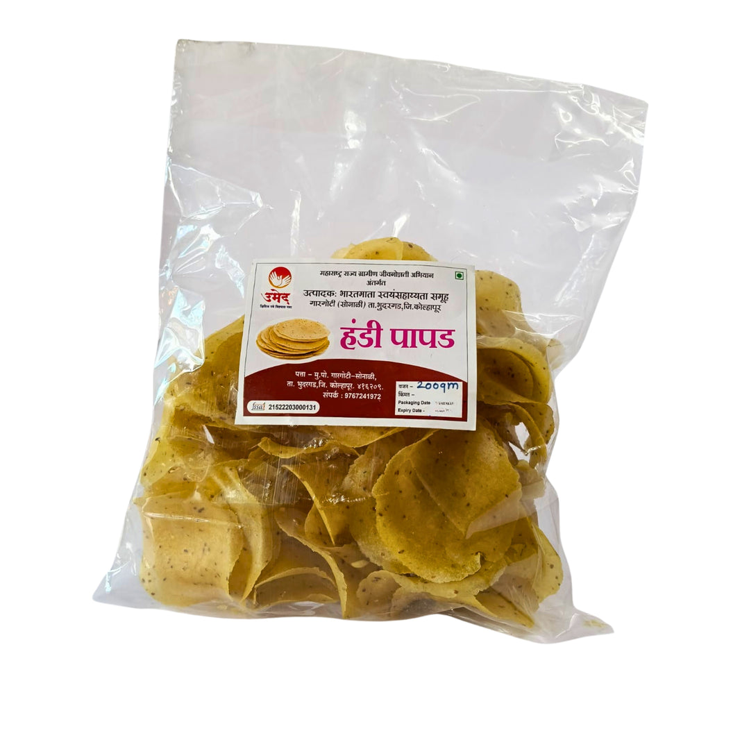 BHARATMATA Handi Papad, Made By Natural Ingredients, No Artificial Chemical, Pack of 200 gms