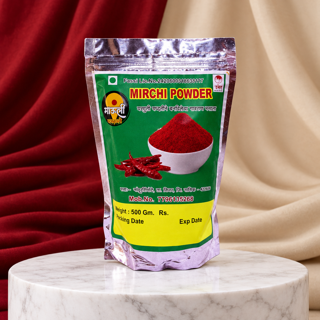 MAULI, Chilli Powder, Renukamata SHG, No Added Colours & No Preservatives, Pack Of 500 gm