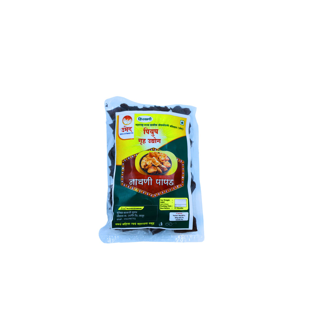 PIYUSH GRUH UDYOG, Nachani Papad, Handmade, Samarth SHG, High-Quality Ingredients, Crispy, Flavor, Pack of 250 gms