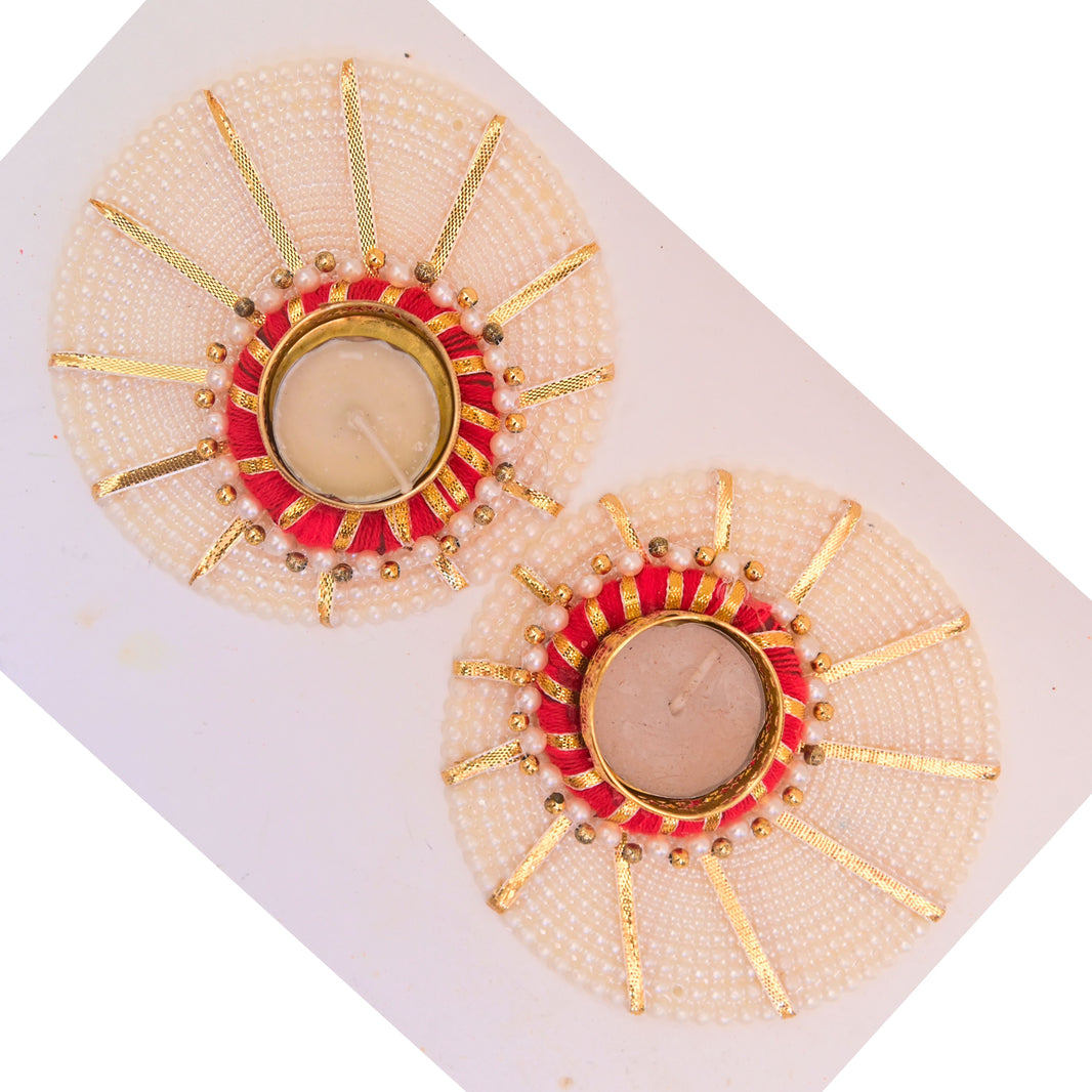 SNEHAL'S CRAFT House Square Golden Grass Less Candle Holder, 3x3, Made By Krantijyoti SHG, Pack of 2 Pieces