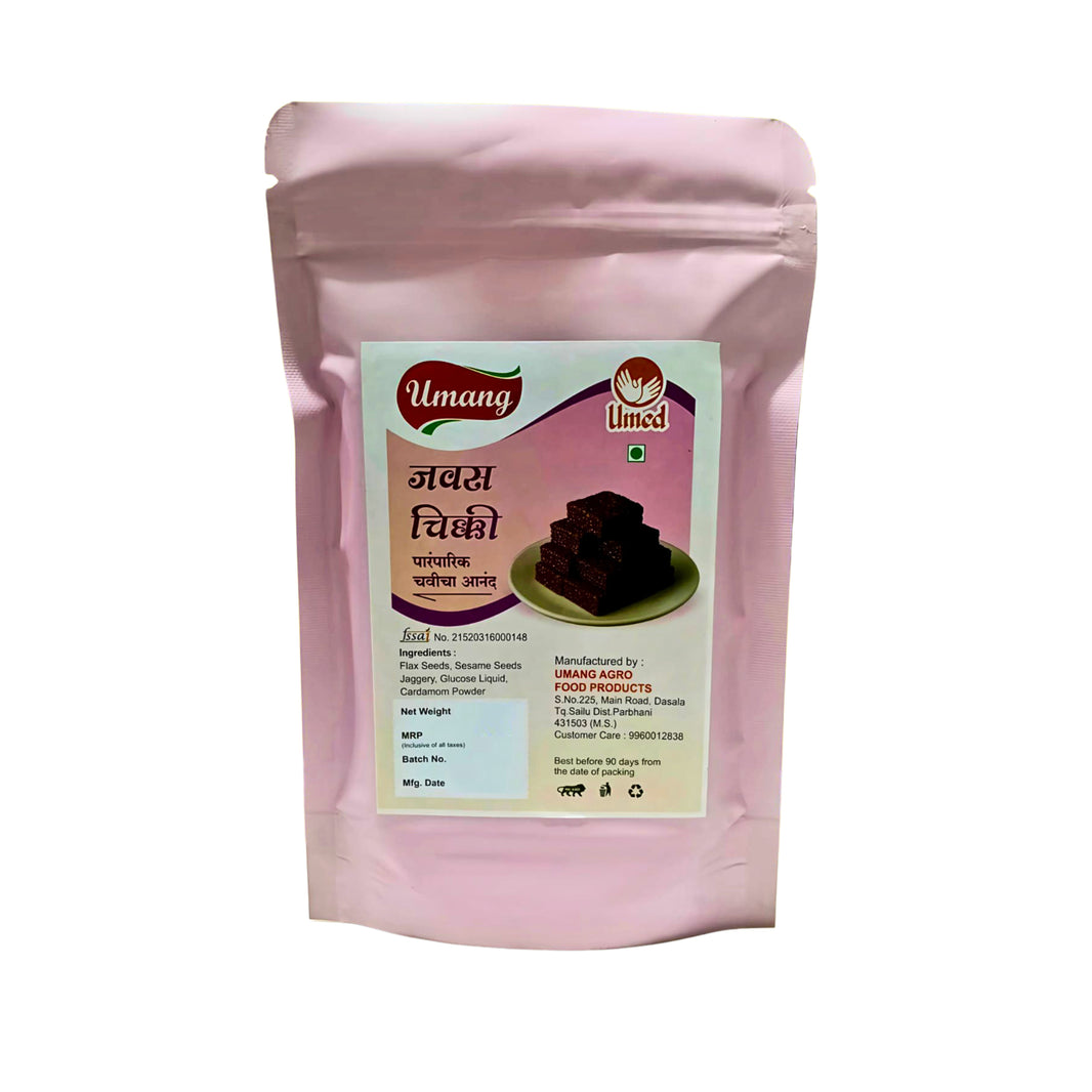 UMANG GRAH UDHYOG Javas Chikki Pack Of 180gm Traditional Flaxseed Jaggery Sweet Crunchy Nutritious Snack
