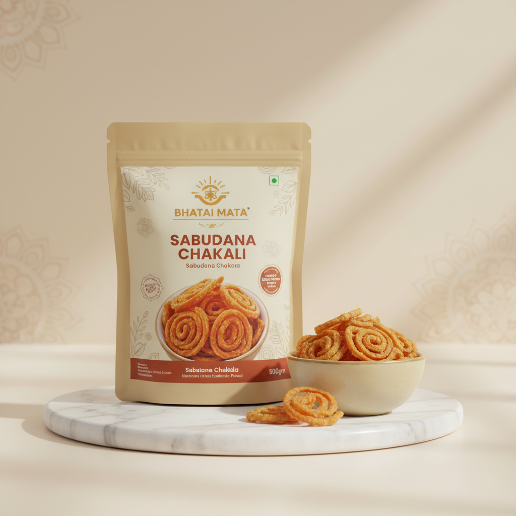 BHATAI MATA Sabudana Chakali Pack Of 500gm Traditional Fasting Snack Crispy Homemade Authentic Taste Premium Quality