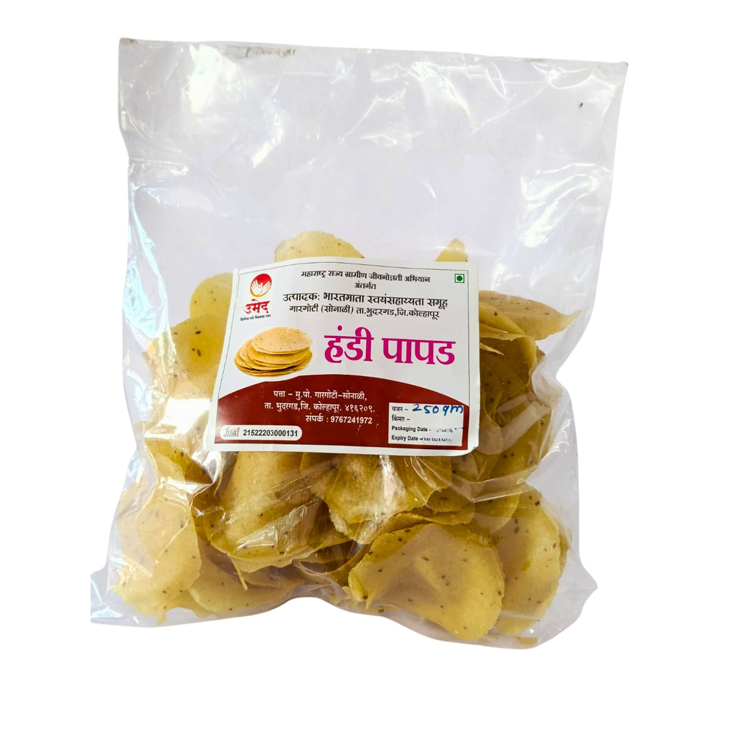 BHARATMATA Handi Papad, Made By Natural Ingredients, No Artificial Chemical, Pack of 250 gms