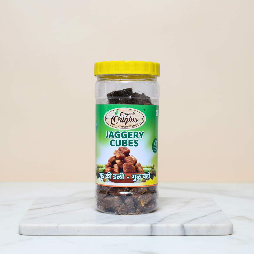 KOLHAPUR GREENS Pure Deshi Gul Jaggery Cubes Natural Chemical Free Traditional Sweetener Pack of 500 gm