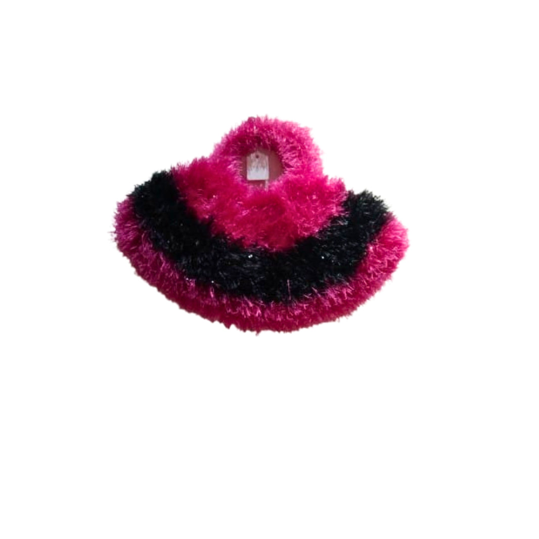 P D Creative Woolen Microm Ring Purse, Pink With Black Colour, Made By Tuljai SHG, Pack Of 1 Piece