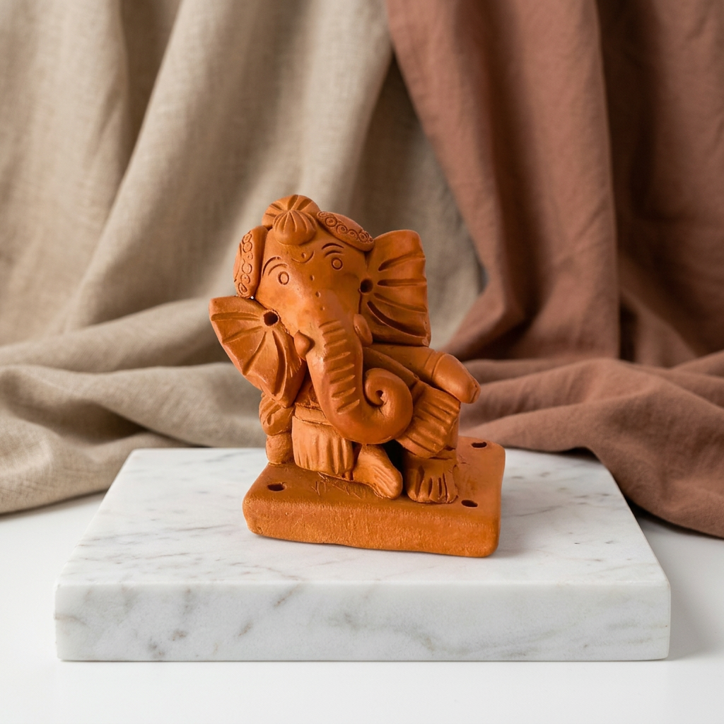 SADGURU Ganapati on Paat Handcrafted Terracotta Idol