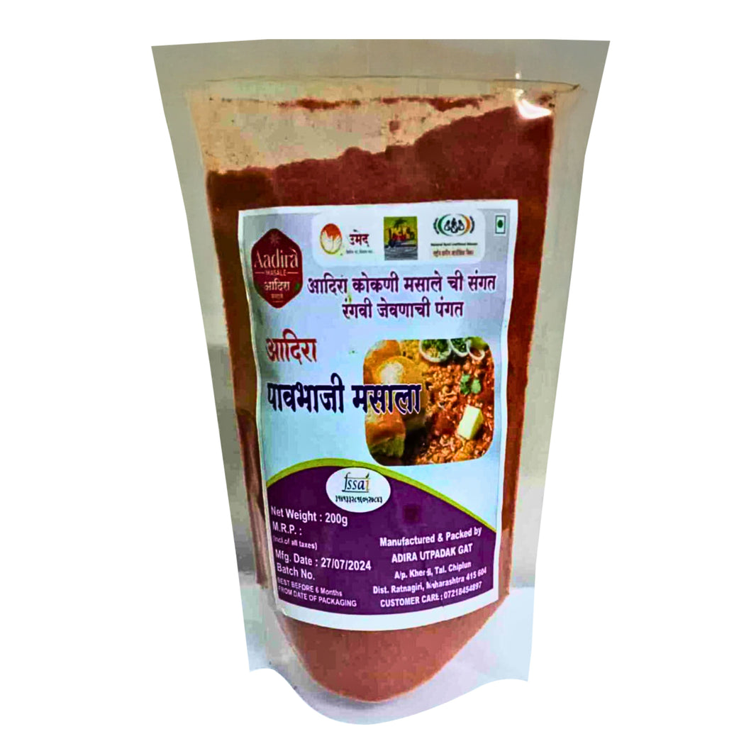 Adhira Pav Bhaji Masala Authentic Mumbai Style Spice Blend for Rich Street Food Taste Made by Women SHG from Ratnagiri Pack of 200 gm