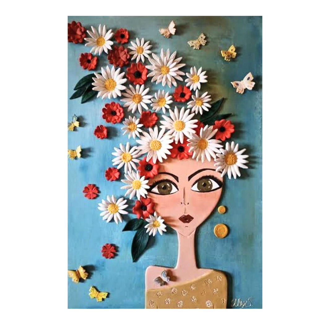 KALIKA MATA – Flower Women Wall Frame - handmade, quality, authentic - Pack of 1 Pcs