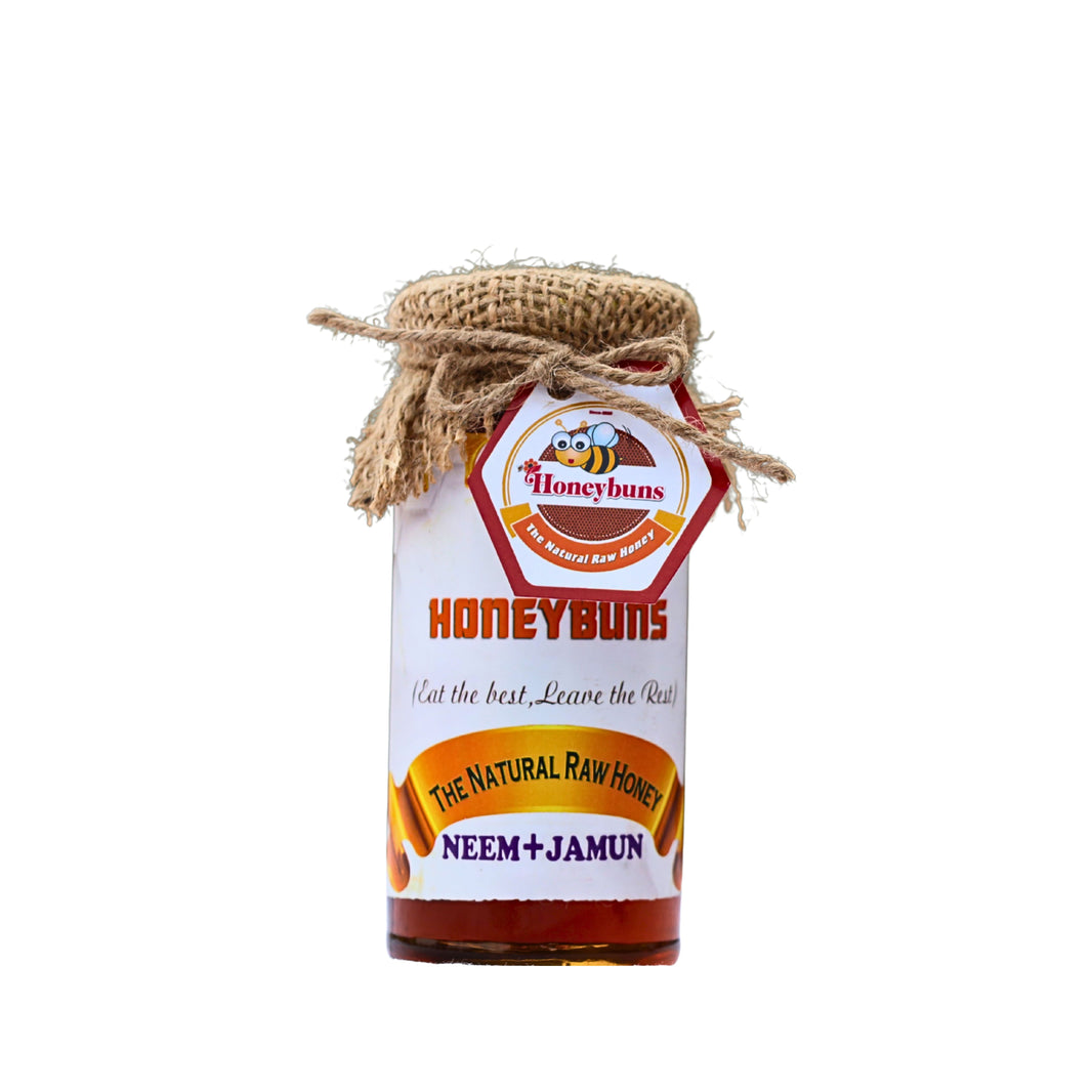 HONEYBUNS Neem Jamun Honey Natural Raw Herbal Honey No Artificial Essence 300 gm