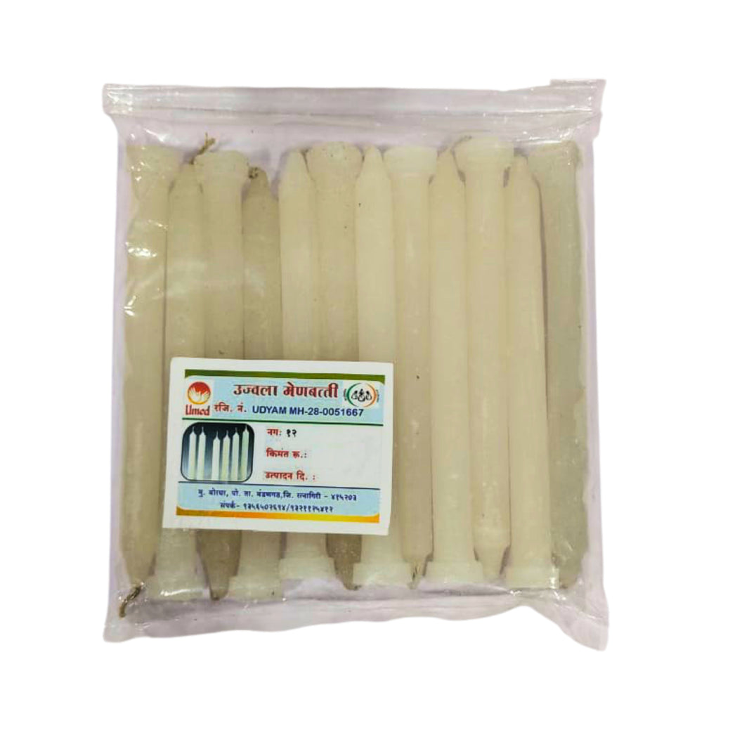MAITRI Handmade Traditional Candles Carefully Crafted by Women SHG for Daily Use Rituals and Festive Lighting Supporting Rural Livelihood Pack of 12 Pieces