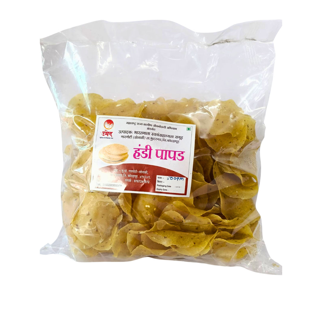 BHARATMATA Handi Papad, Made By Natural Ingredients, No Artificial Chemical, Pack of 500 gms