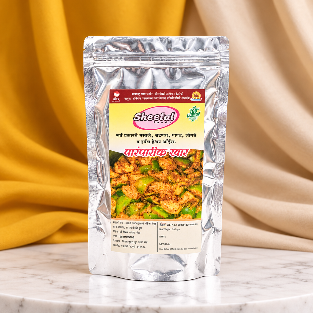SHEETAL FOODS, Traditional Pickle Khar, Adarsha SHG, Pack of 250 Gm