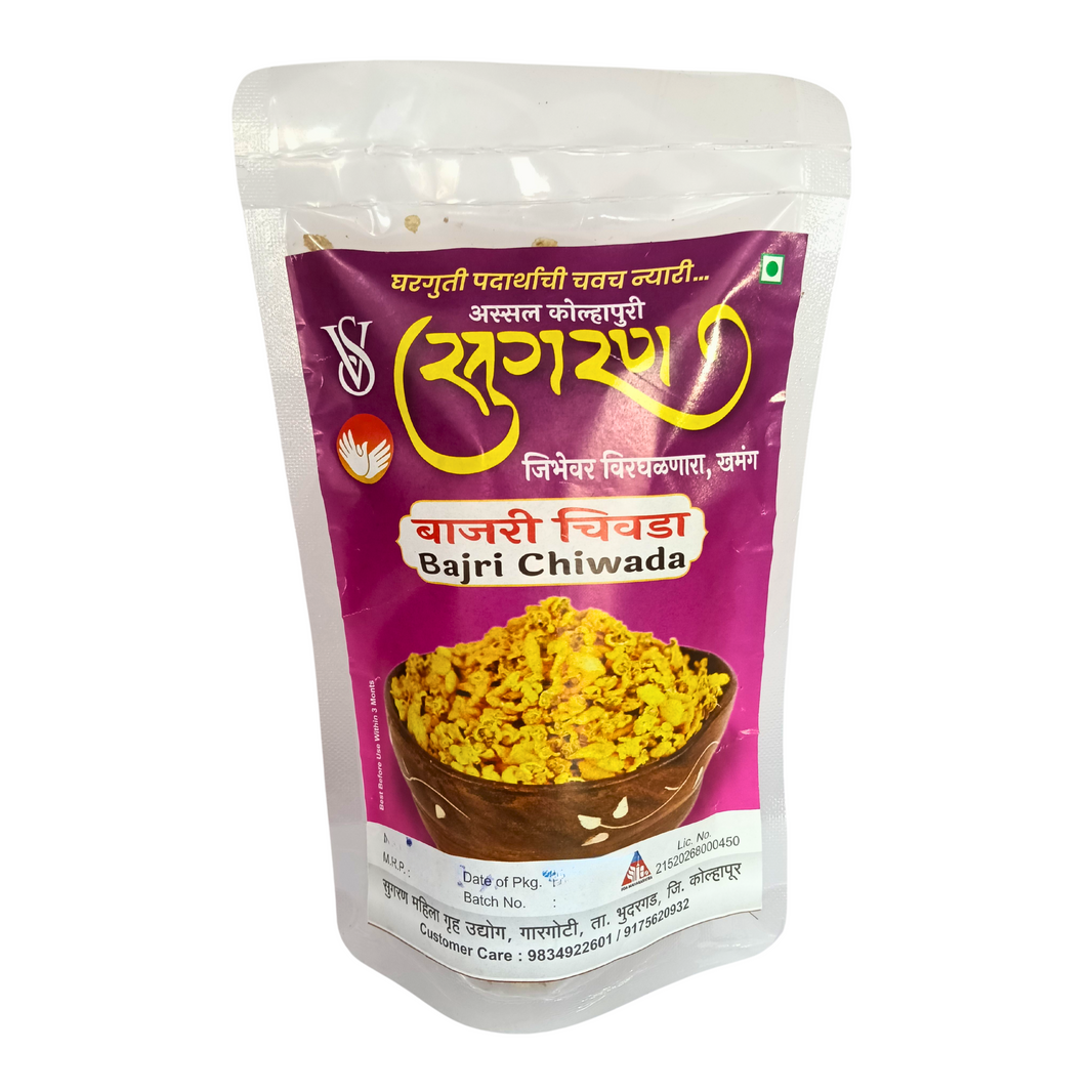 SUGRAN FOODS, Bajri Chiwada, Made By Natural Ingredients, No Artificial, Flavour, Pack of 100 gm